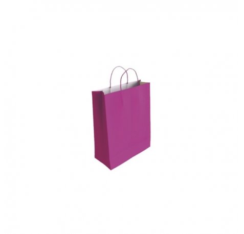 Bismark Bolsa de Papel Celulosa - Medidas 24x8x18cm - Color Fucsia (25 uds)
