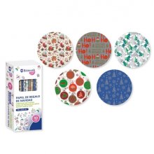 Bismark Navidad Oro/Plata Rollo de Papel Regalo - Medidas 70cmx200cm - 5 DiseÃ±os Diferentes (50 uds)