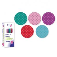 Bismark Dots Rollo de Papel Regalo - Medidas 70cmx500cm - 5 DiseÃ±os Diferentes (40 uds)