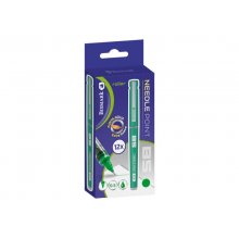 Bismark Boligrafo Tinta Liquida Punta Aguja - Escritura Suave - Alta Precision - Durabilidad Prolongada - Color Verde (12 uds)