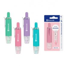 Bismark Pastel Cinta Correctora Retractril 5mmx6m + Recambio - Perfecta Adherencia al Papel - Presentacion en Blister - Cuerpo de Colores Pastel Surtidos (12 uds)