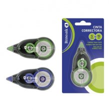 Bismark Cinta Correctora 5mmx15m - Perfecta Adherencia al Papel - Presentacion en Blister Individual - Colores Surtidos Aleatorios (24 uds)