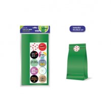 Bismark Pack de 10 Sobres Papel Kraft 50grs con 10 Pegatinas para Cierre - Medidas 19x36x6cm - Ideal para Regalos - Color Verde
