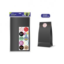 Bismark Pack de 10 Sobres Papel Kraft 50grs con 10 Pegatinas para Cierre - Medidas 24x42x6cm - Ideal para Regalos - Color Negro
