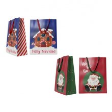 Bismark Bolsa de Papel Navidad Jumbo - Tarjeta para Personalizar - 2 DiseÃ±os Diferentes Aleatorios