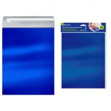 Bismark Pack de 4 Sobres Metalizados - Medidas 324x254mm - Cierre Autoadhesivo - Ideal para Regalos - Color Azul Metalizado