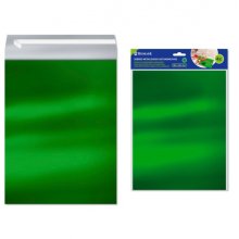 Bismark Pack de 4 Sobres Metalizados - Medidas 324x254mm - Cierre Autoadhesivo - Ideal para Regalos - Color Verde Metalizado