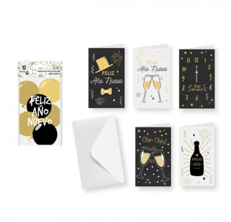 Bismark Pack con 6 Tarjetas de Felicitacion de AÃ±o Nuevo con Sobre