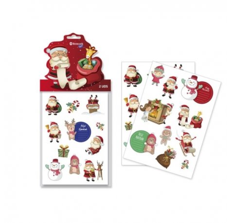 Bismark Pack con 2 Hojas de Pegatinas Papa Noel