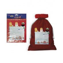 Bismark Saco Grande para Regalos Reyes Magos 50x70cm - Con Prate para Personalizar con el Nombre