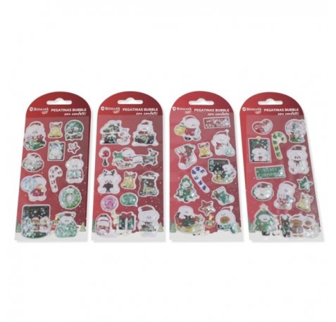 Bismark Pack de Pegatinas Bubble con Confetti Papa Noel - Packs con DiseÃ±os Diferentes Aleatorios