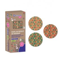 Bismark Kraft Hohoho Rollo de Papel Kraft Regalo - Medidas 70cmx500cm - 3 DiseÃ±os Diferentes (40 uds)