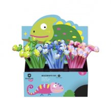 Bismark Animals Camaleon Boligrafo Tacto Soft con Divertidos Camaleones - Punta Fina - Tinta Gel Color Negro - 3 DiseÃ±os Diferentes (36 uds)