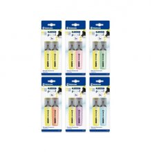 Bismark Long-Life Pack de 2 Marcadores Fluorescentes- Tinta de Secado Rapido - Punta Biselada - Ideal para Subrayar y Resaltar - DiseÃ±o Ergonomico - Alta Durabilidad - Colores Pastel Surtidos (12 uds)