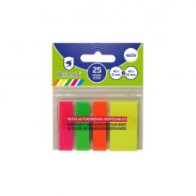 Bismark Pack de 100 Indices Adhesivos 3x 45mm x 12mm y 1x 45mm x 24mm - Colores Neon Surtidos (24 uds)