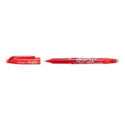 Pilot Boligrafo de gel borrable Frixion Ball - Punta de bola redonda 0.7mm - Trazo 0.4mm - Grip ergonomico - Color Rojo (12 uds)