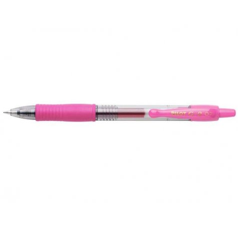 Pilot Boligrafo de Gel G2 Rollerball Retractil - Recargable - Punta de Bola Redonda 0.7mm - Trazo 0.32mm - Grip Ergonomico - Color Rosa (12 uds)