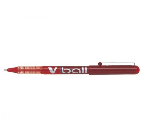 Pilot Boligrafo de tinta liquida V Ball 07 Rollerball - Punta de bola redonda 0.7mm - Trazo 0.5mm - Color Rojo (12 uds)