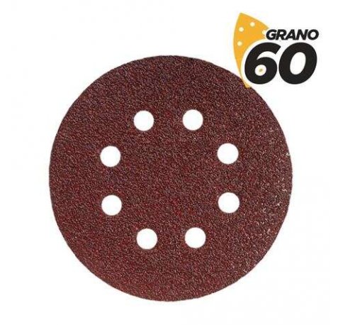 Blim Pack de 10 Lijas con Velcro para Lijadora BL0150 - 125mm - Grano 60 - Formato Circular
