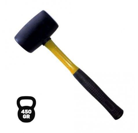 Blim Mazo para Trabajos Delicados - Peso 450G - Cabeza de Caucho - Mango de Fibra - Color Negro