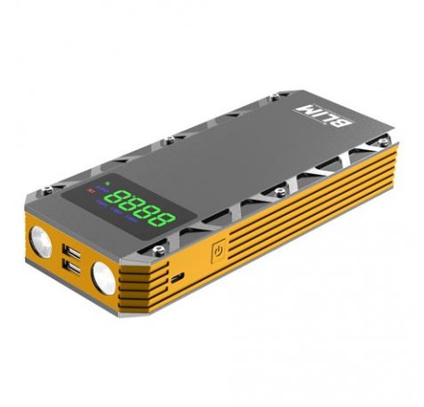 Blim BL0433 Arrancador de Baterias 3 en 1 - 20000mAh - Arranque 12V - Powerbank - Linterna - Proteccion Contra Cortocircuitos, Sobrecargas y Descargas - 1000 Ciclos de Vida Util - Color Gris
