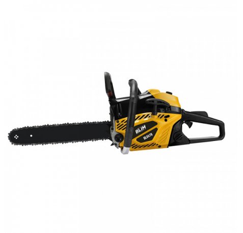 Blim Motosierra a Gasolina - Cilindrada 45cc - Potencia 1700W - Espada 455mm - 2 Tiempos - Peso 7kg - Deposito 550ml - Lubricacion Automatica - Color Amarillo y Negro