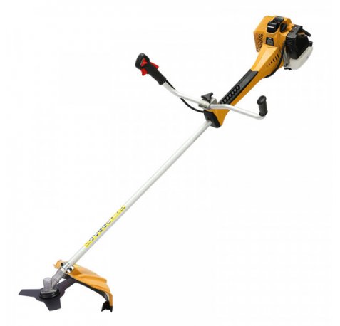 Blim Desbrozadora a Gasolina - Cilindrada 51.7cc - Potencia 1.6kW - 2 Tiempos - Eje 28mm - Cuchilla 3T - Cabezal de Hilo de Nylon - Arnes Profesional - Corte 255/415mm - Color Amarillo y Negro