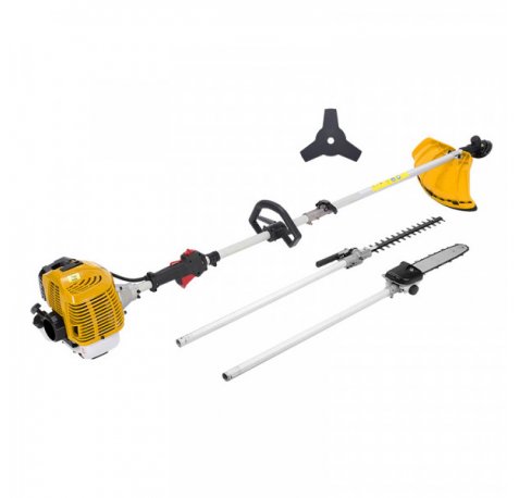 Blim 4 en 1 Desbrozadora Multifuncion - Cilindrada 51.7cc - Potencia 1.6kW - 2 Tiempos - Velocidad 8500rpm - Deposito 1200ml - Cuchilla 3T 254mm - Arnes Profesional - Color Amarillo