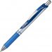 Pentel Energel Boligrafo de Bola Retractil - Punta 0.7mm - Trazo 0.35mm - Tinta Gel - Recargable - Grip de Agarre - Clip de Metal - 50% de Materiales Reciclados - Color Azul (12 uds)