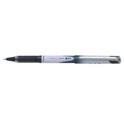 Pilot Boligrafo de Tinta Liquida V Ball Grip 05 - Punta de Bola Conica 0.5mm - Trazo 0.3mm - Grip de Goma - Color Negro (12 uds)