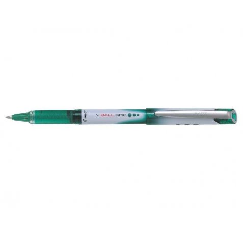 Pilot Boligrafo de Tinta Liquida V Ball Grip 07 - Punta de Bola Conica 0.7mm - Trazo 0.5mm - Grip de Goma - Color Verde (12 uds)