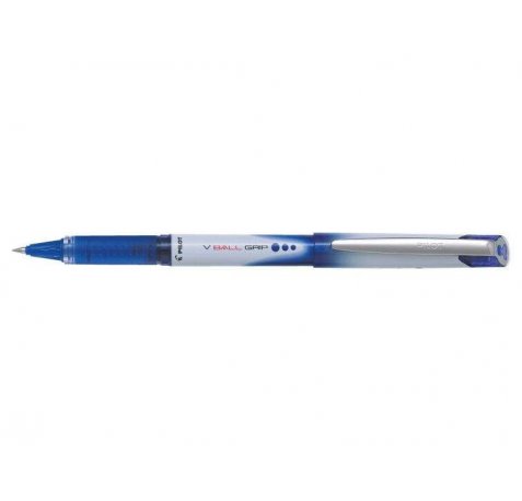 Pilot Boligrafo de Tinta Liquida V Ball Grip 07 - Punta de Bola Conica 0.7mm - Trazo 0.5mm - Grip de Goma - Color Azul (12 uds)