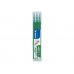 Pilot Recambio de gel borrable para Frixion Ball / Frixion Clicker - Pack de 3 unidades - Punta de bola redonda 0.7mm - Trazo 0.4mm - Color Verde (12 uds)