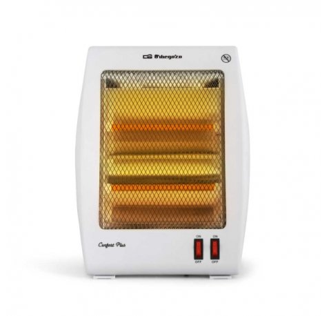 Orbegozo BP 5000 Estufa de Cuarzo - Potencia 800W - Seguridad Antivuelco - 2 Niveles de Calor - Reflector Protegido - Recogecables - Color Blanco