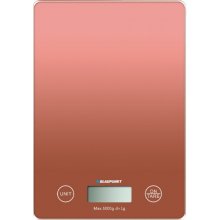 Blaupunkt Bascula de Cocina Digital 5kg con Plataforma de Cristal - Pantalla LCD - Funcion Tara - Alta Precision 1g - Autoapagado y Indicadores de Sobrecarga/Bateria Baja - Color Naranja