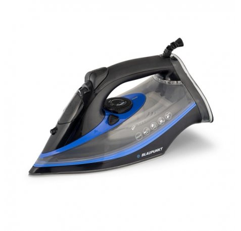 Blaupunkt Plancha de Ropa - Potencia 3000W - Deposito de 380ml - Termostato Regulable - Suela Ceramica - Color Negro y Azul