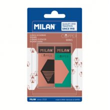 Milan Nata 320 Copper Pack de 2 Gomas de Borrar - No Abrasiva - Color Negro