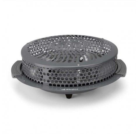 Orbegozo BR 92 Brasero Electrico - Potencia 900W - Rejilla de Seguridad - Asas de Tacto Frio - 2 Niveles de Calor - 40x15x39cm - Color gris oscuro