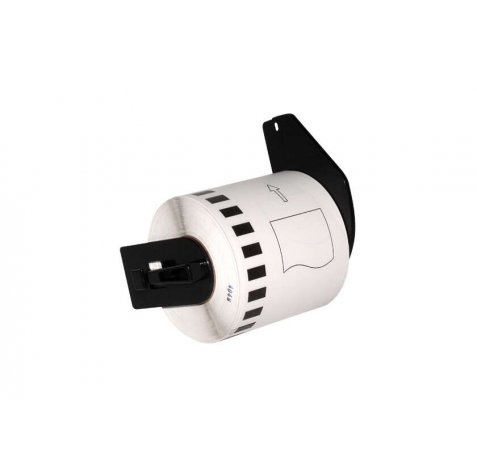 Compatibles Brother DK22113 - Etiquetas de Tamaño personalizado - Ancho 62mm x 15,24 metros - Texto negro sobre fondo transparente