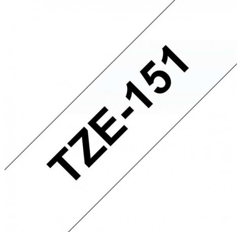 Compatible Brother TZe151 / TZ151 Cinta Laminada de Etiquetas - Texto negro sobre fondo transparente - Ancho 24mm x 8 metros