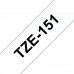 Compatible Brother TZe151 / TZ151 Cinta Laminada de Etiquetas - Texto negro sobre fondo transparente - Ancho 24mm x 8 metros