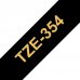 Compatible Brother TZe354 / TZ354 Cinta Laminada de Etiquetas - Texto dorado sobre fondo negro - Ancho 24mm x 8 metros