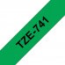 Compatible Brother TZe741 / TZ741 Cinta Laminada de Etiquetas - Texto negro sobre fondo verde - Ancho 18mm x 8 metros