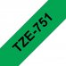 Compatible Brother TZe751 / TZ751 Cinta Laminada de Etiquetas - Texto negro sobre fondo verde - Ancho 24mm x 8 metros