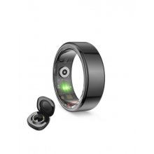Ksix Saturn Anillo Inteligente - Autonomia Hasta 3 Dias - Actividad y Salud - Monitor de Sueño - 5ATM - Talla L (Talla 11) - Color Negro