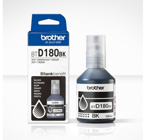 Brother BTD180BK Negro Botella de Tinta Original - BTD180BK