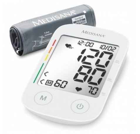 Medisana BU535 Tensiometro de Brazo Automatico - Medicion Oscilometrica Precisa con Deteccion de Arritmias - 120 Memorias para 2 Usuarios - Pantalla XL de Alta Legibilidad - Manguito 22â??36cm