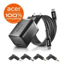 NGS BUD65Wâ??AC Cargador GaN 65W para Portatiles Acer - USB C Power Delivery y PPS - 4 Conectores DC Incluidos - Cable USB C 1.5m 60W - Diseño Ultraportatil - Proteccion contra Sobrecalentamiento y Sobrecargas NGS BUD65Wâ??AC Cargador GaN 65W para Portatiles Acer - USB C Power Delivery y PPS - 4 Conectores DC Incluidos - Cable USB C 1.5m 60W - Diseño Ultraportatil - Proteccion contra Sobrecalentamiento y Sobrecargas