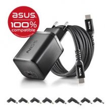 NGS BUD65W-AS Cargador GaN 65W para Portatiles ASUS - USB C Power Delivery y PPS - 8 Conectores DC Incluidos - Cable USB C 1.5 m 60W - Diseno Ultraportatil - Proteccion contra Sobrecargas y Sobrecalentamiento NGS BUD65W-AS Cargador GaN 65W para Portatiles ASUS - USB C Power Delivery y PPS - 8 Conectores DC Incluidos - Cable USB C 1.5 m 60W - Diseno Ultraportatil - Proteccion contra Sobrecargas y Sobrecalentamiento