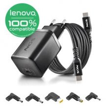NGS BUD65W-L Cargador GaN 65W para Portatiles Lenovo - USB C Power Delivery y PPS - 5 Conectores DC Incluidos - Cable USB C 1.5 m 60W - Diseno Ultraportatil - Proteccion contra Sobrecargas y Sobrecalentamiento NGS BUD65W-L Cargador GaN 65W para Portatiles Lenovo - USB C Power Delivery y PPS - 5 Conectores DC Incluidos - Cable USB C 1.5 m 60W - Diseno Ultraportatil - Proteccion contra Sobrecargas y Sobrecalentamiento